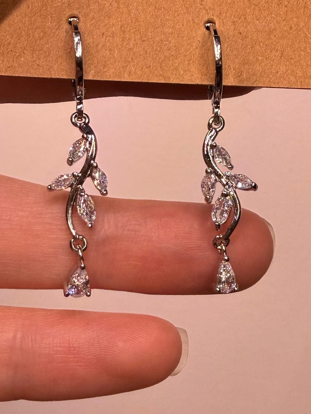 18k GP Leaf Drop Earrings